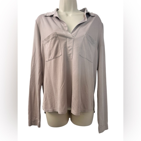 BCBG Max Azria Soft Beige Modal Blend Long Sleeve Top Size S - Picture 1 of 10